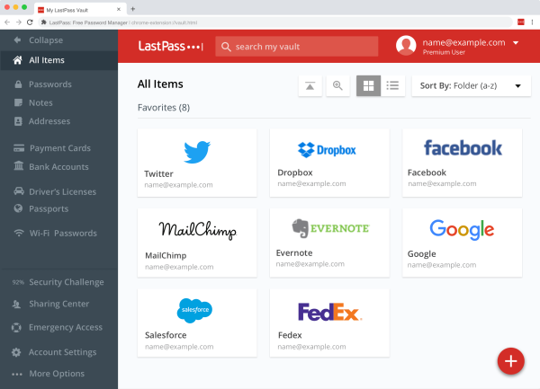 LastPass Dashboard