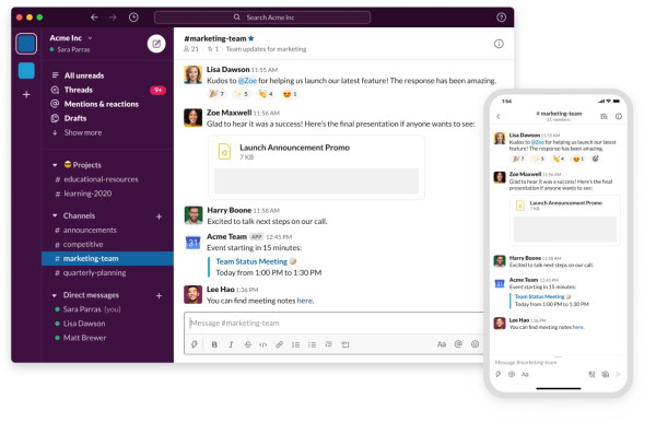 Slack User Interface