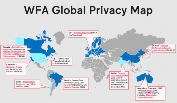 WFA Global Privacy Map