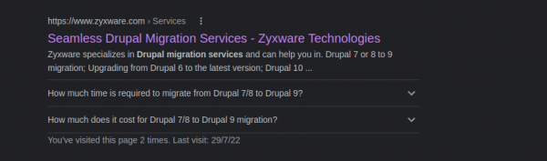 FAQ Markup Rendered by Google
