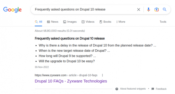 Featued Snippet - List