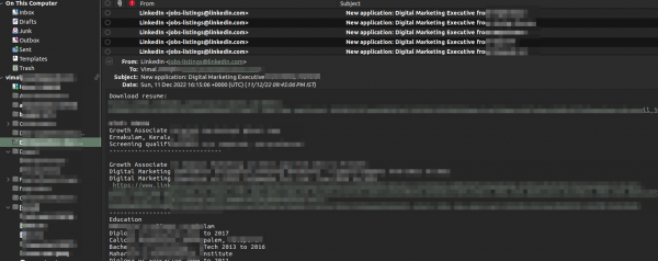 Linkedin Email - Plain Text