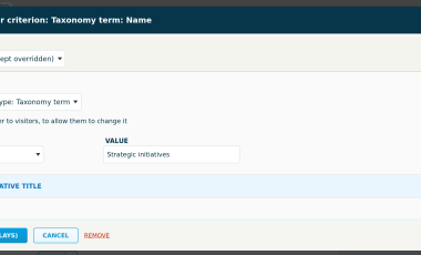 Configure Views Filter criteria